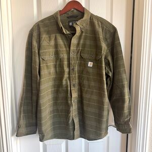 Carhartt Loose Midweight Chambray Long Sleeve Striped Shirt XL